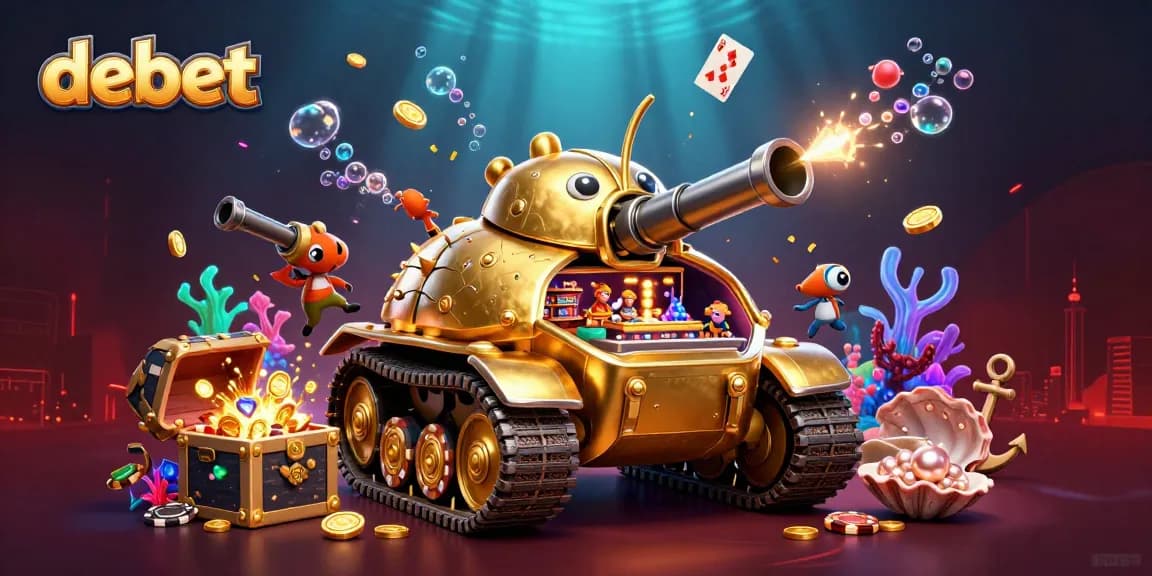Experience thrilling gameplay at debet with a gaming tank casino, vibrant treasures, and lively action.