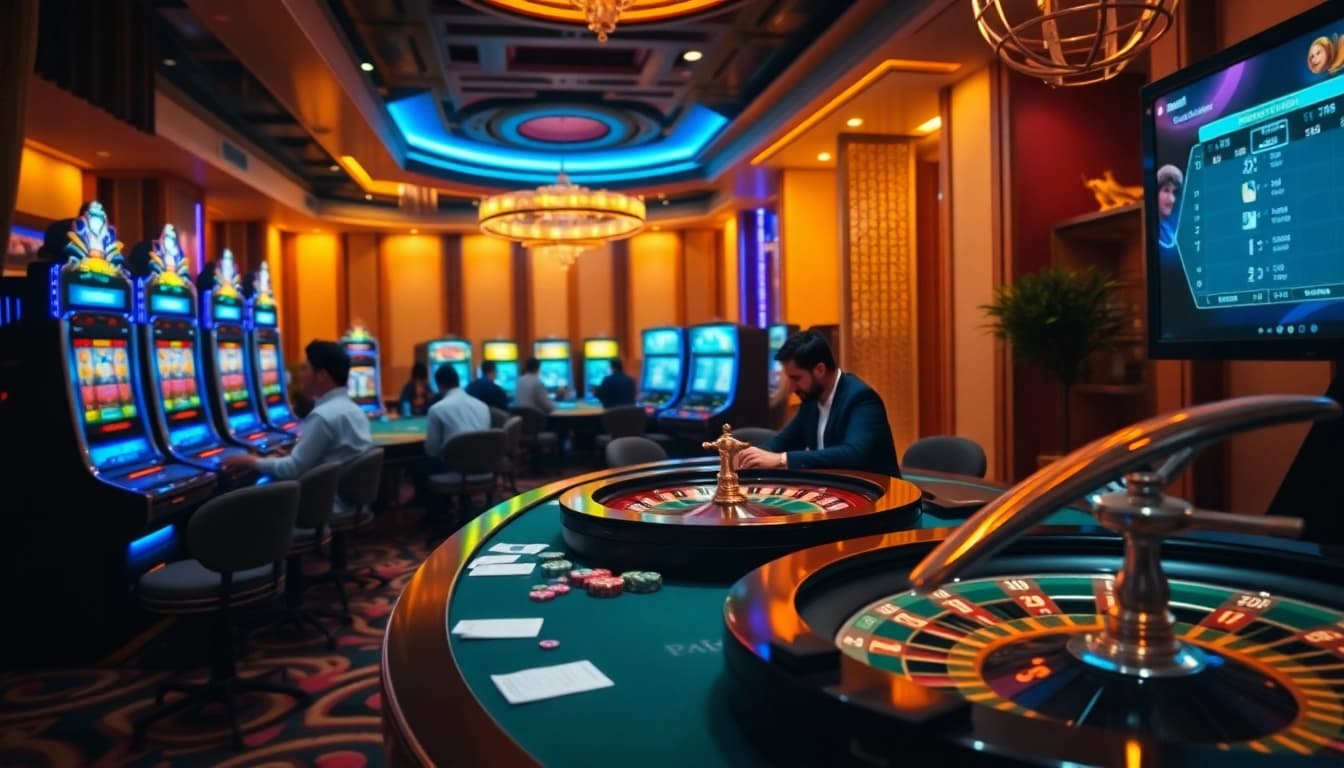 Experience thrilling online gambling action at https://f8bet.net.in/, showcasing vibrant casino games and professional players.