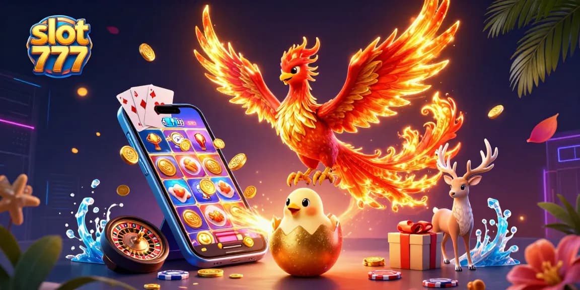 Experience the thrill of slot 777 games with dynamic 3D casino elements and vibrant characters.