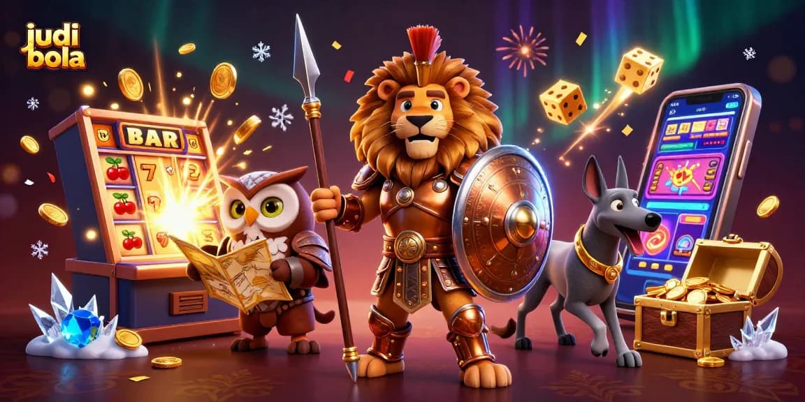 Experience judi bola action with vibrant characters and dynamic casino elements in an immersive scene.