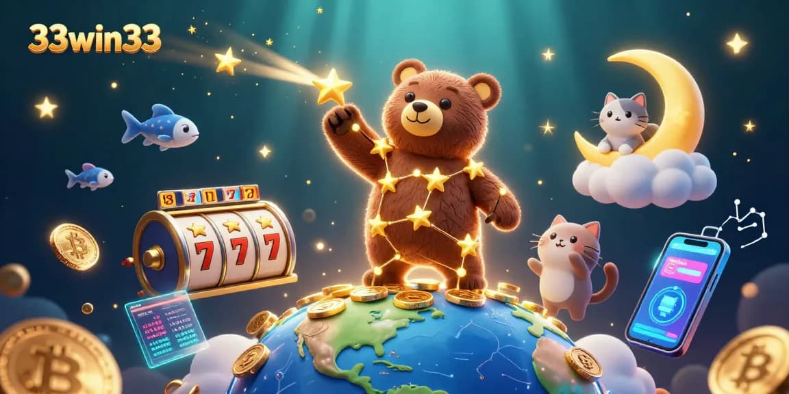 Engage in thrilling gaming experiences with 33win33, featuring explosive slot machines and magical cosmic elements.