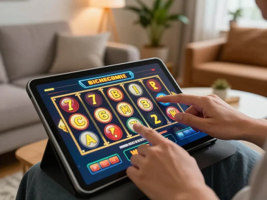 Experience aman788 mobile slot gaming on a sleek tablet with vibrant reels in action.