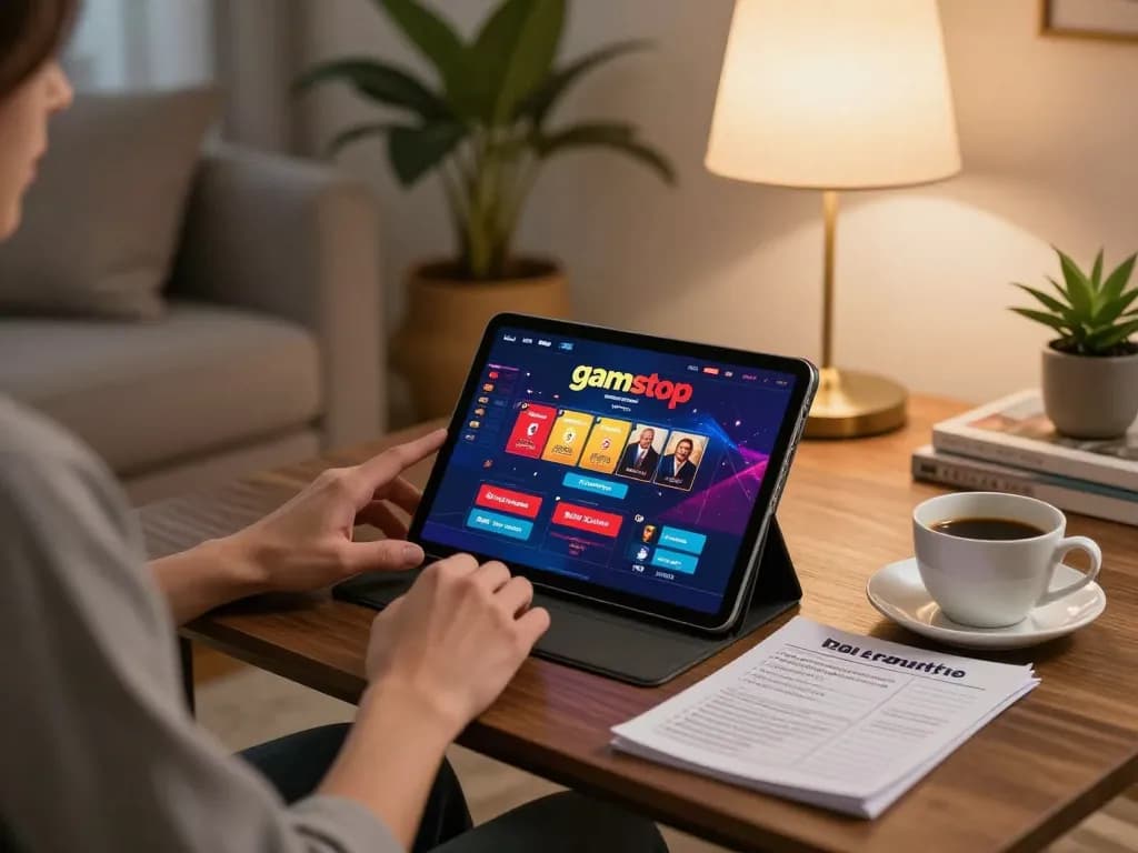 Player engaging with a non gamstop casino app while relaxed at home, showcasing strategic betting.