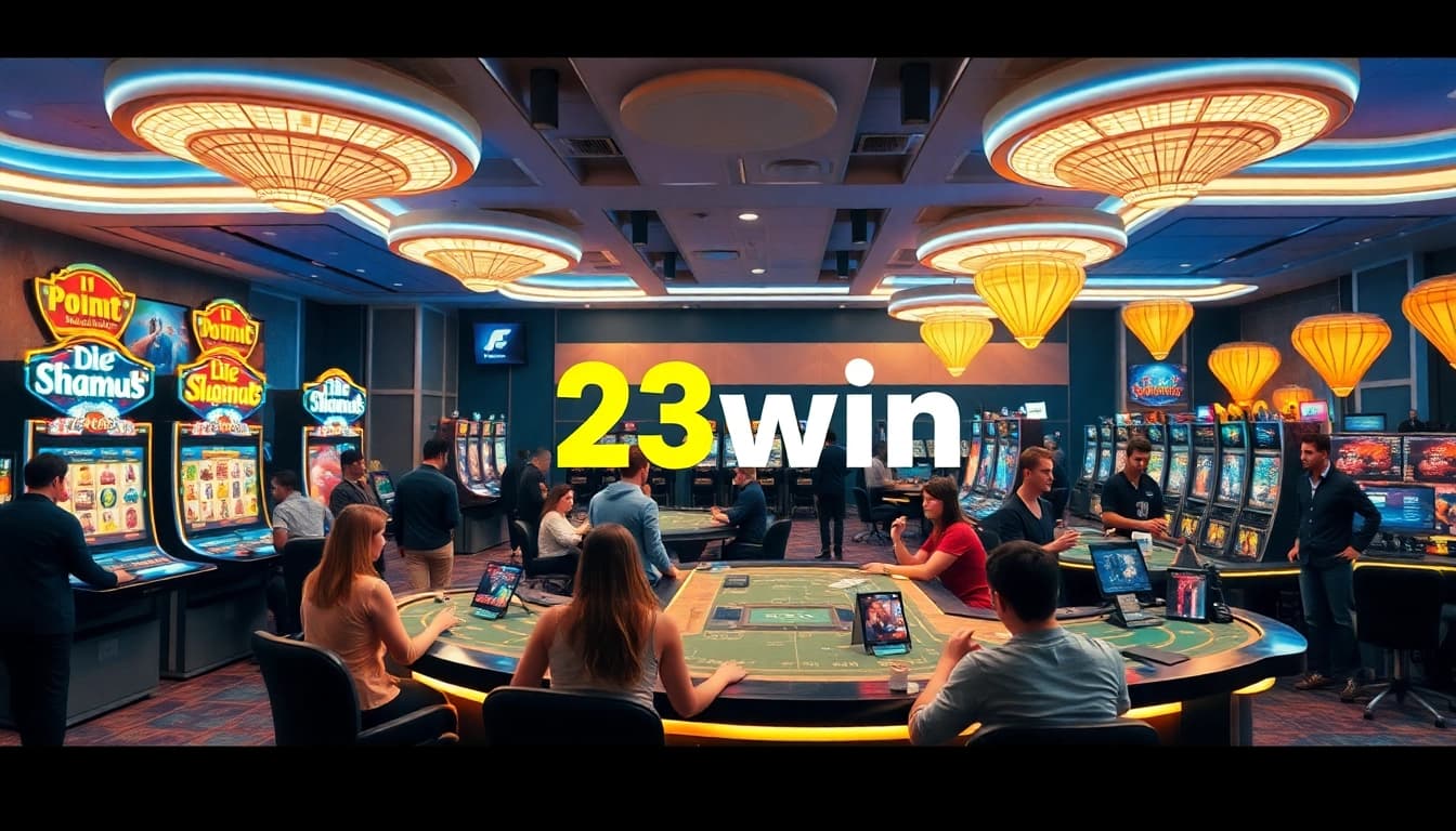 Exciting online gaming environment at 23win with players and vibrant graphics.