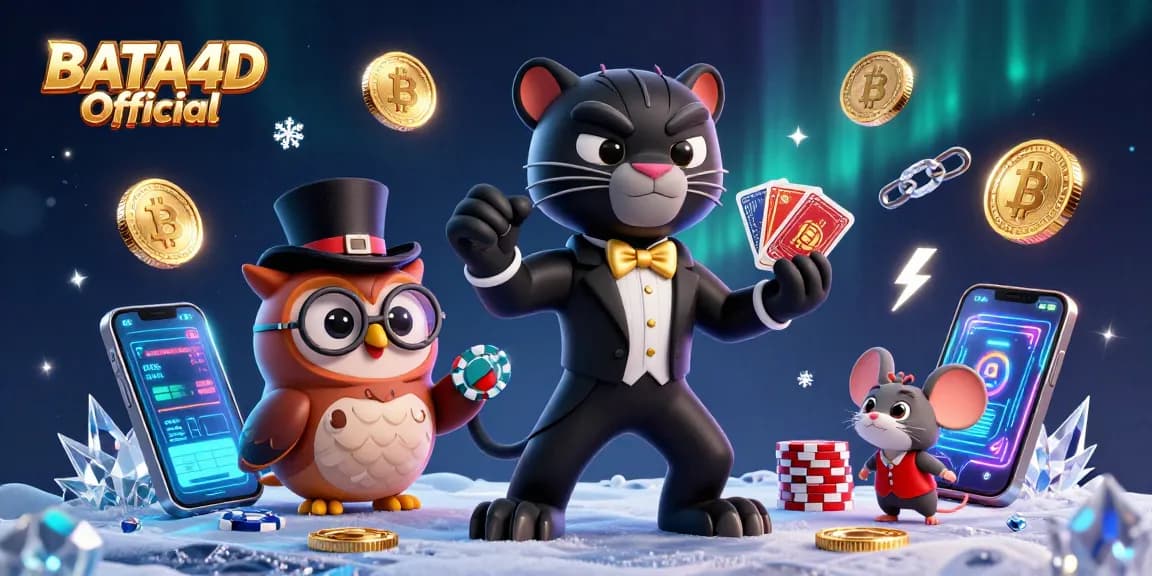 Menyebarkan kartu di BATA4D Official, panther bergaya dengan tuxedo di tengah permainan yang meriah.