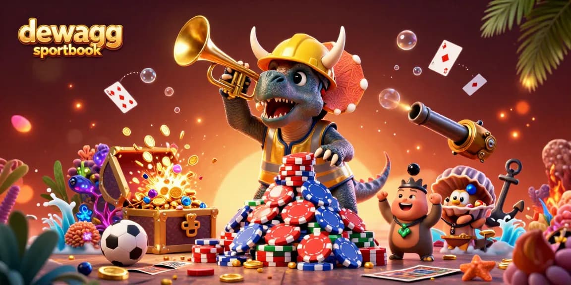 Engage with dewagg sportbook's exciting sports betting scene featuring lively characters.