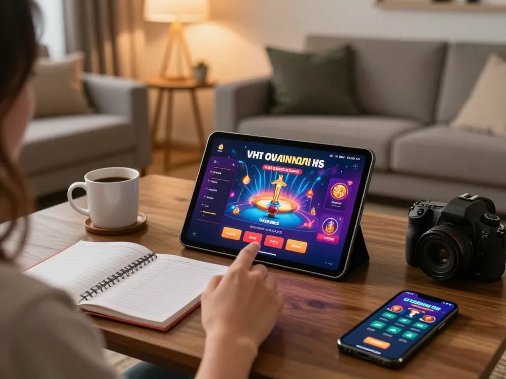 Player immersed in online casino gaming at home using KKWIN app with betting strategy notes
