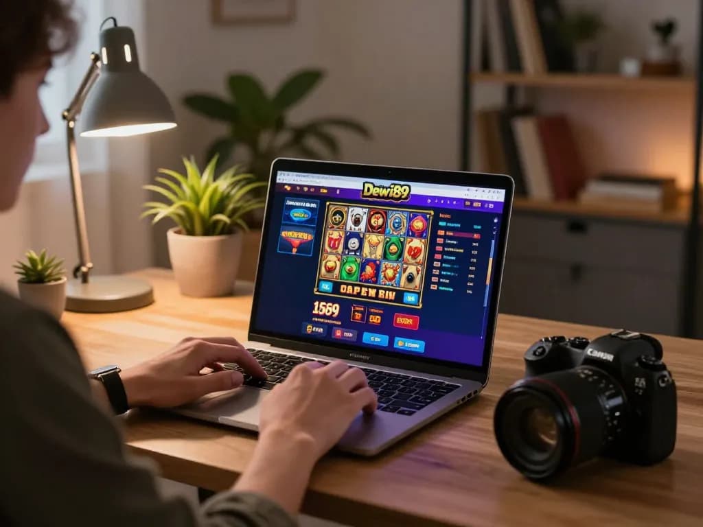 Pengaturan permainan online Dewi89 yang menunjukkan pemain terlibat dengan permainan interaktif melalui https://www.goldleafrestaurant.com/wp_glmain/ dalam lingkungan rumah yang nyaman.