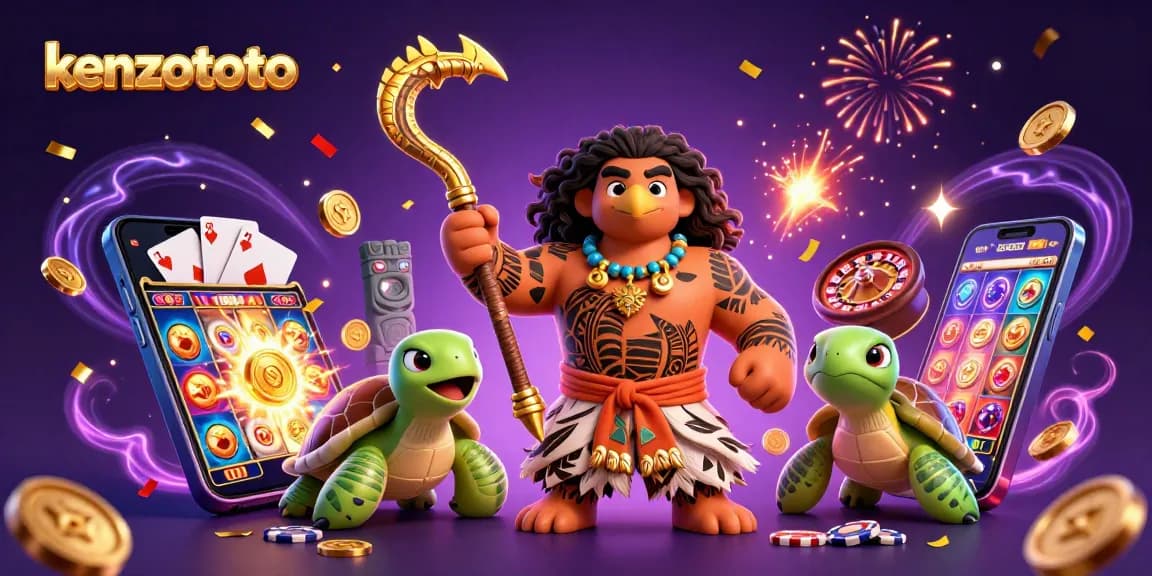 Spin and win at kenzototo with vibrant 3D characters and dynamic slot game elements.