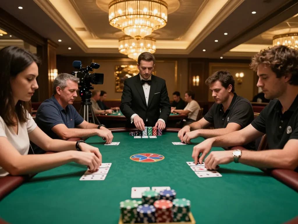 Experience the excitement of sc88 poker playing in a luxurious casino environment with engaged players and professional dealers.