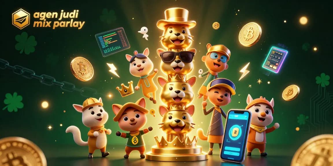 Experience the excitement of gambling with agen judi mix parlay at a vibrant casino scene featuring 3D characters.