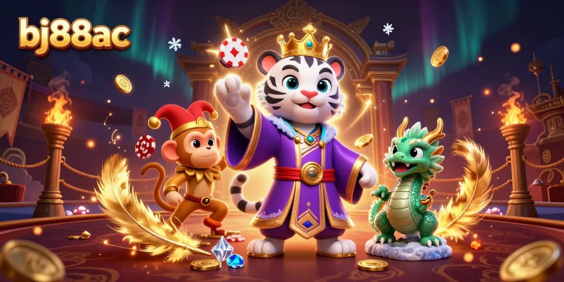 Engage in thrilling gaming at bj88ac with an artistic portrayal of a vibrant casino scene.
