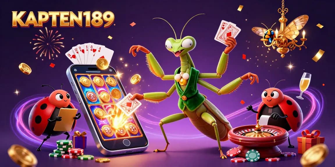 KAPTEN189 mengundang pemain untuk merasakan keseruan bermain slot online dengan karakter lucu dan elemen permainan yang penuh warna.