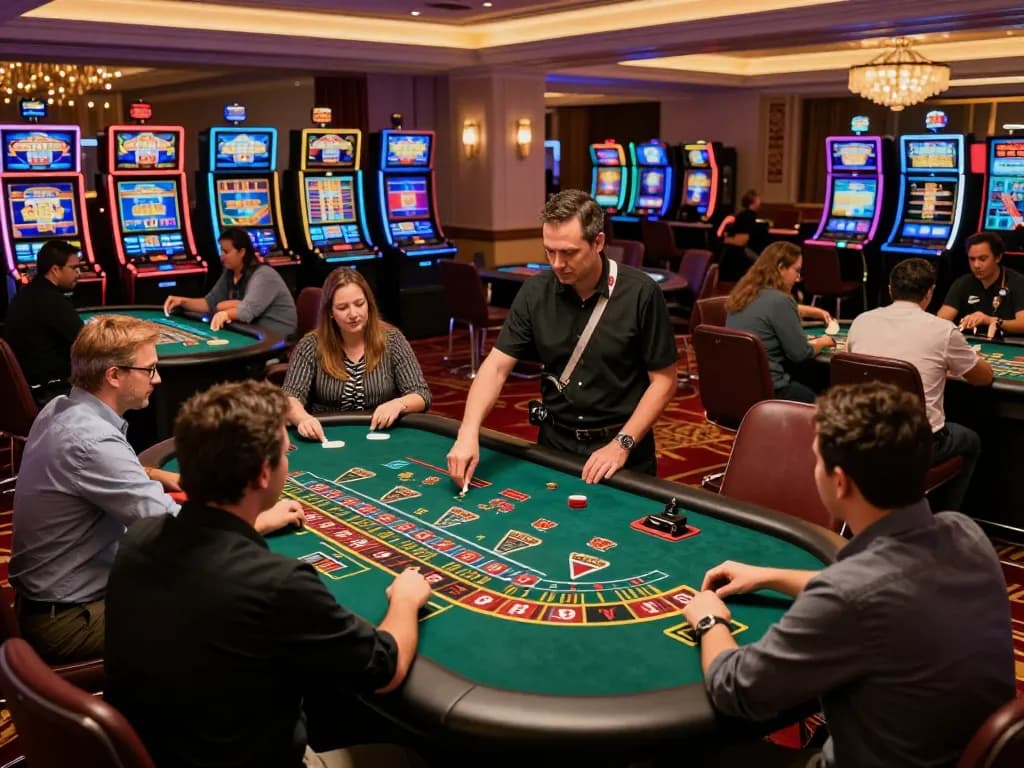 Players engaging in dynamic gameplay at HZ88 casino tables, highlighting an immersive gambling experience.