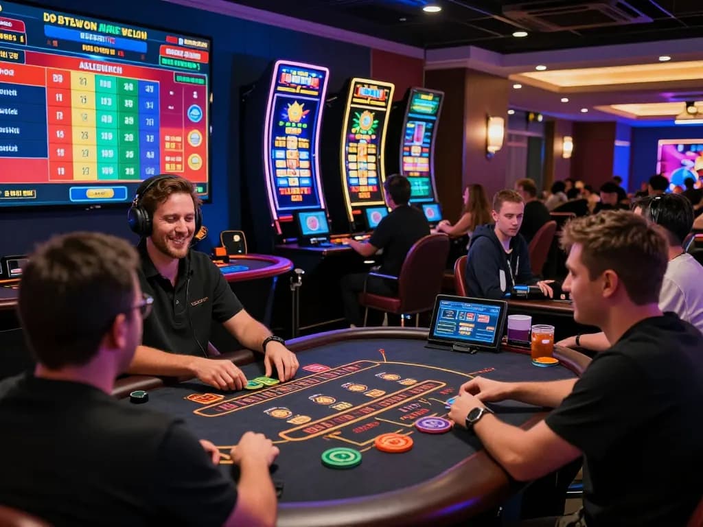 Exciting online gambling moment at https://sc88e.com/ with players immersed in games and vibrant casino atmosphere.