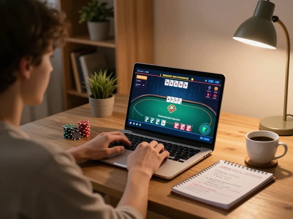 Engaging in online poker at home while using Rikvip to enhance gameplay strategies.
