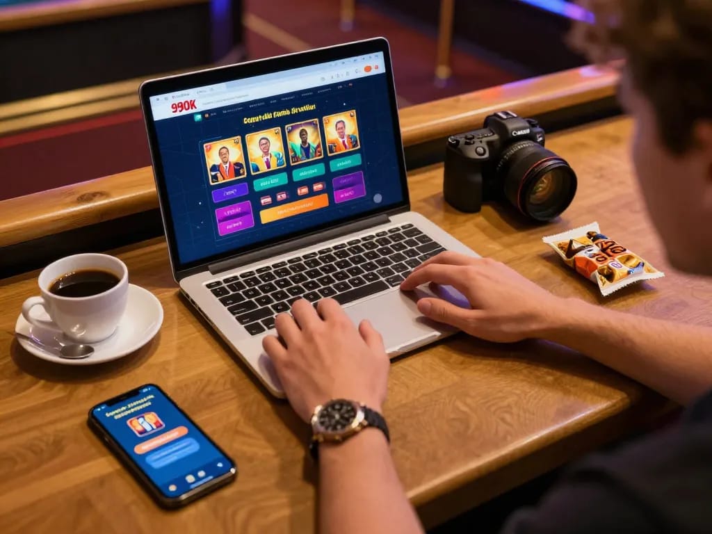 Player engaging with the 99ok online casino platform, analyzing betting options with excitement