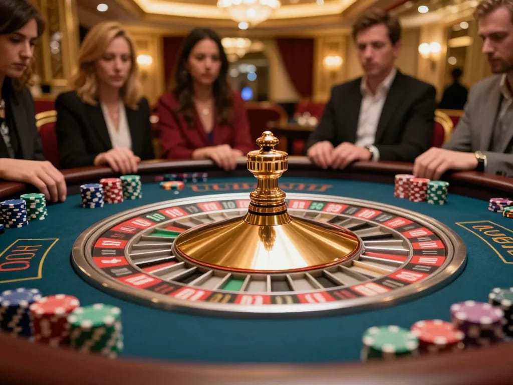 Players betting at the vibrant UU88 roulette table, experiencing the thrill of casino gaming.
