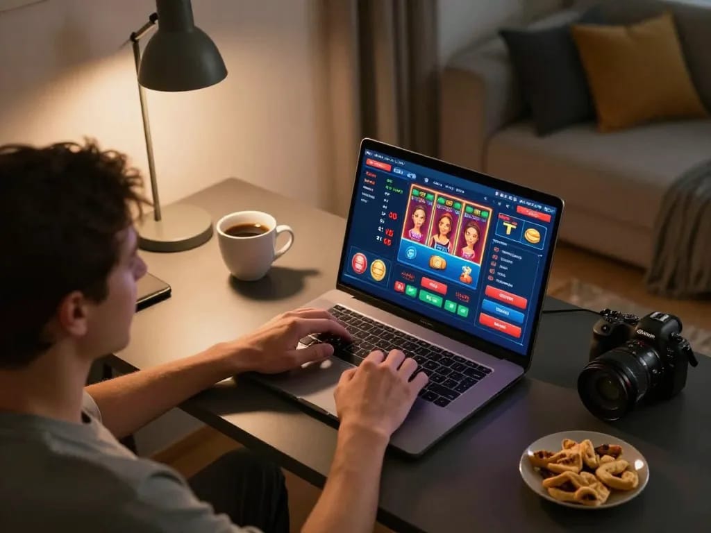 Experience thrilling online gambling with SC88 through a focused home gaming setup.