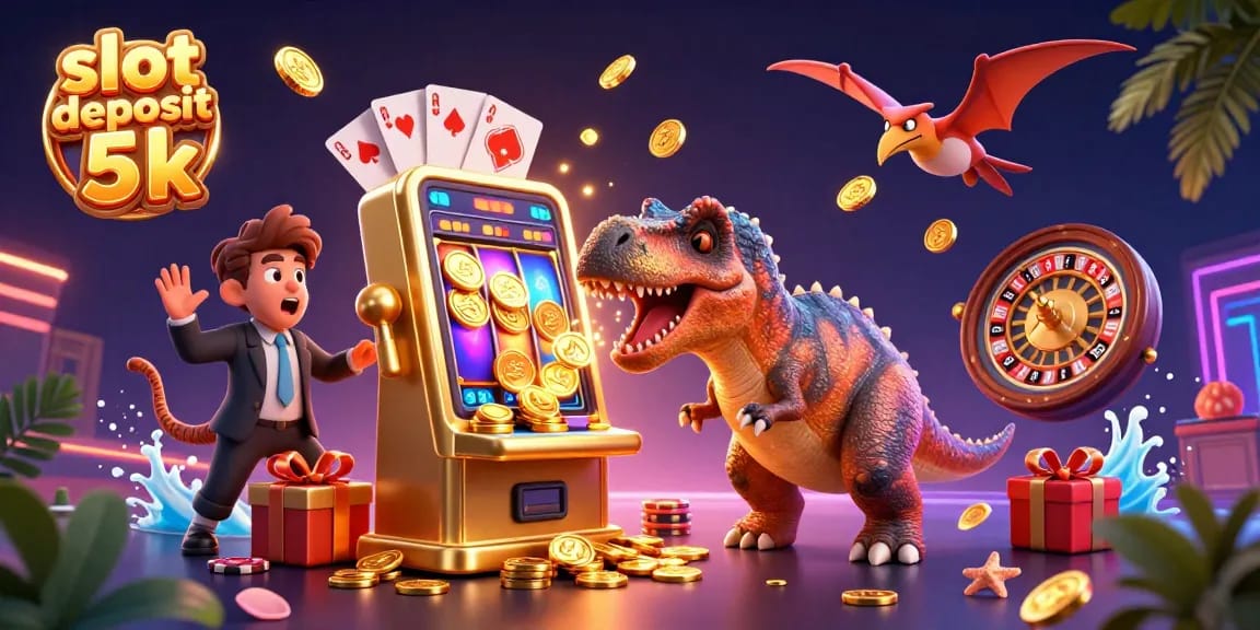 Experience the thrill of slot deposit 5k as a pachycephalosaurus wins big at the slot machine.