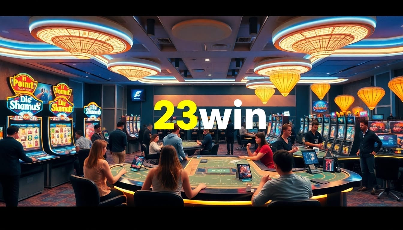 Exciting online gaming environment at 23win with players and vibrant graphics.
