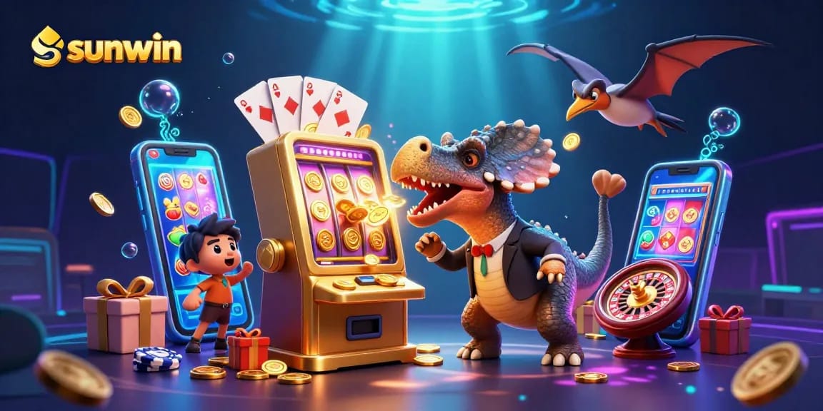Experience the thrill of sunwin with a pachycephalosaurus jackpot scene, capturing golden coins in an exciting casino setup.
