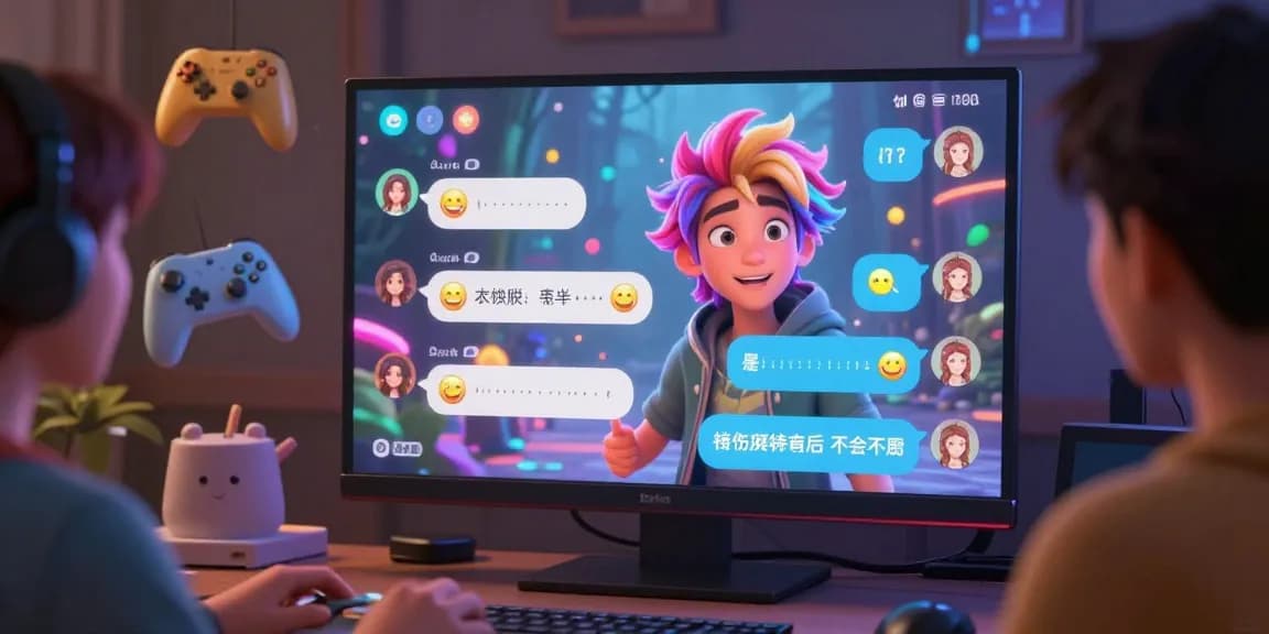 Engaging NSFW AI chat experience with vibrant animated character and colorful chat interface.