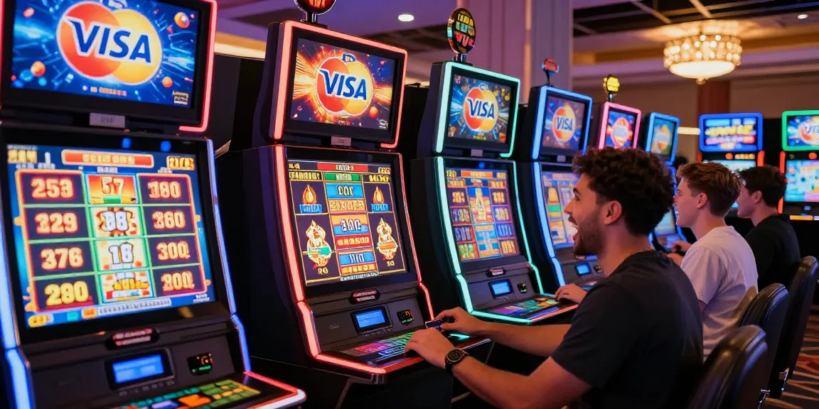Exciting online gaming at https://brcs.co.uk featuring players using credit cards in a vibrant casino setting.