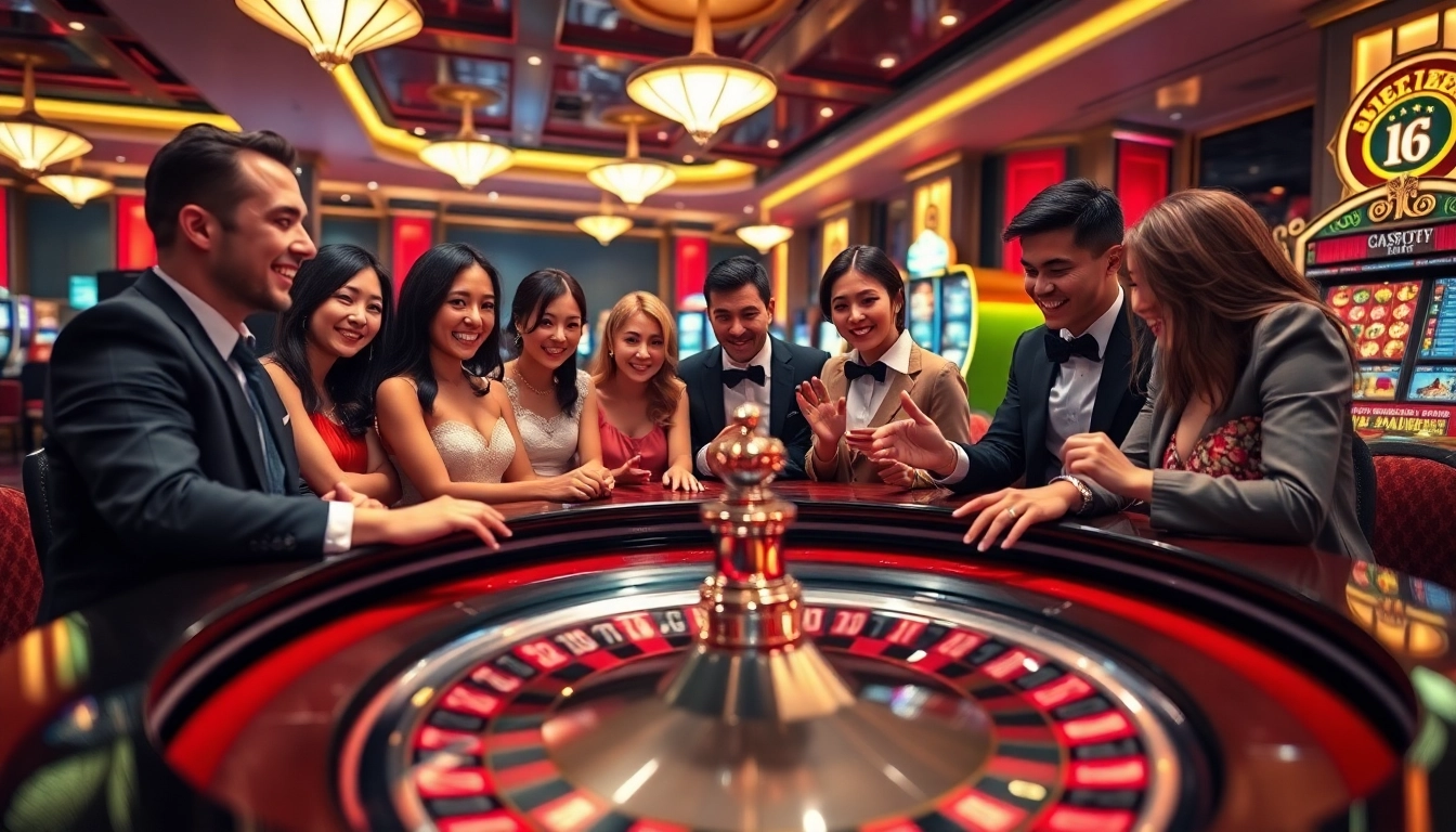 Rasakan kegembiraan dengan Datukwin Alternatif saat para penjudi terlibat di meja roulette kasino mewah.