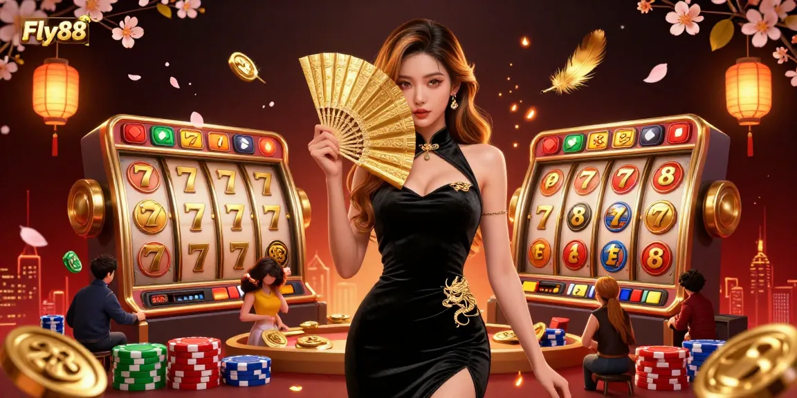 Engage with the enchanting world of Fly88, featuring stunning elements of slots and vibrant casino action.