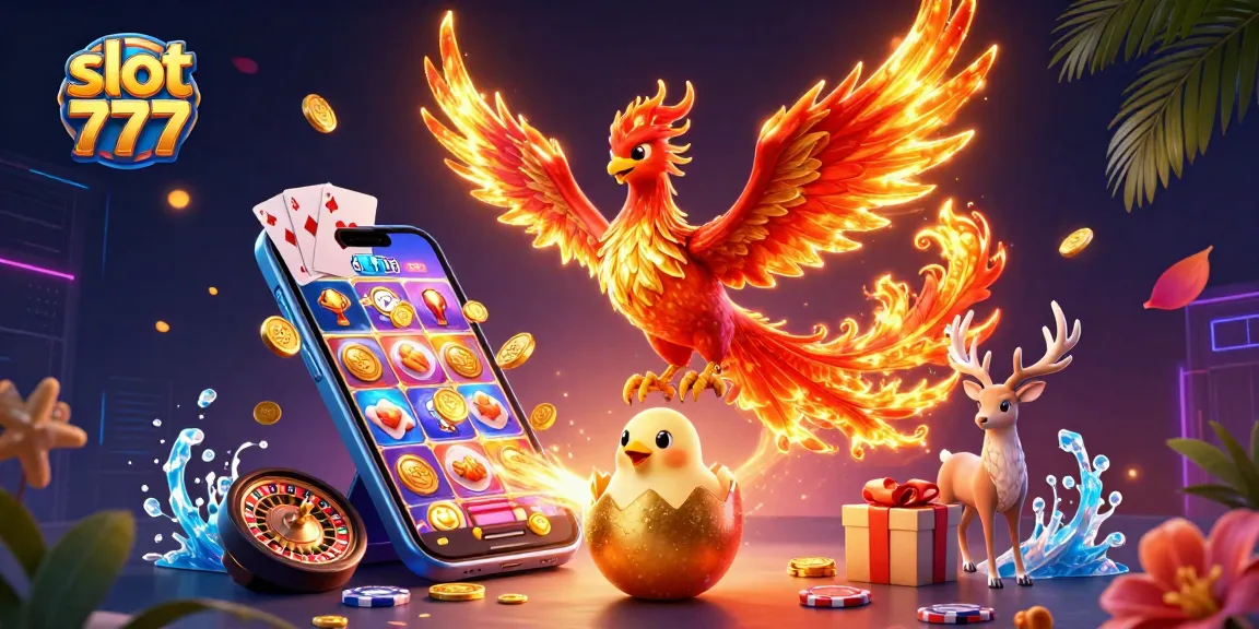 Experience the thrill of slot 777 games with dynamic 3D casino elements and vibrant characters.
