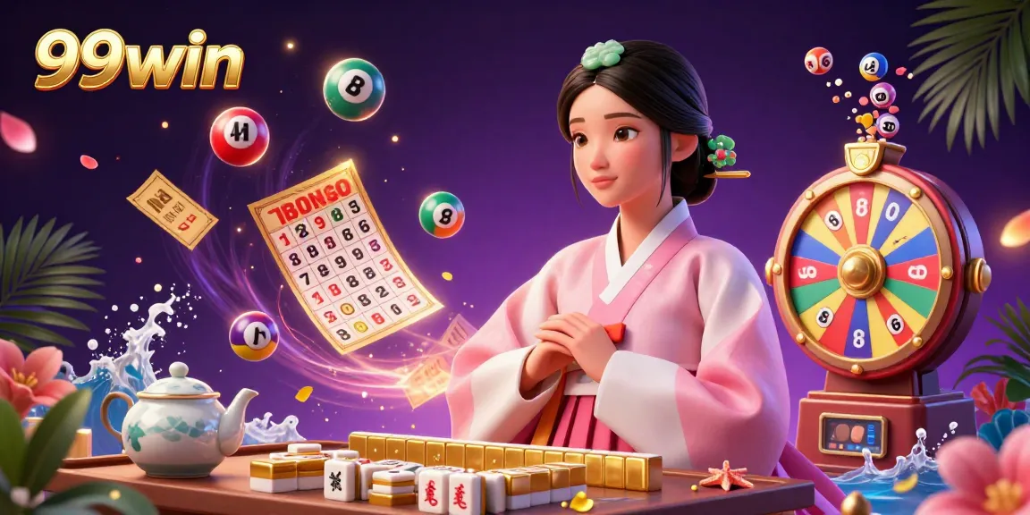 Engage with vibrant 99win lottery activities surrounded by colorful lottery balls and golden prizes.