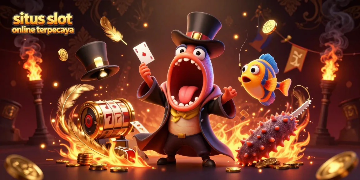 Menghadirkan situs slot online terpercaya, gambaran 3D dengan ikan gulper bioluminescent, menampilkan trik kartu di kasino virtual.