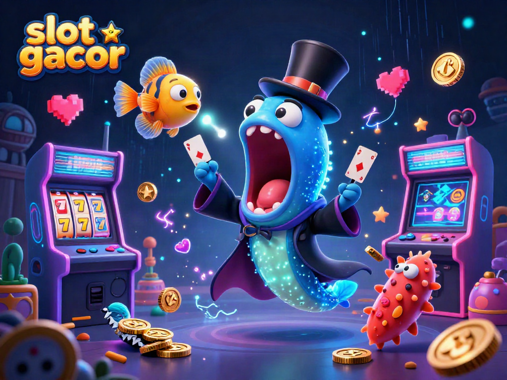 Engage with thrilling slot gacor adventures featuring a magical deep-sea eel and anglerfish in action.