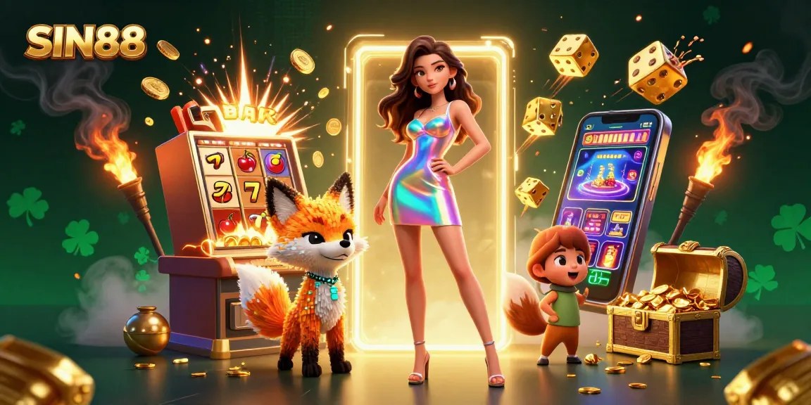 SIN88 offers thrilling jackpot excitement with colorful slot machines and dynamic characters.