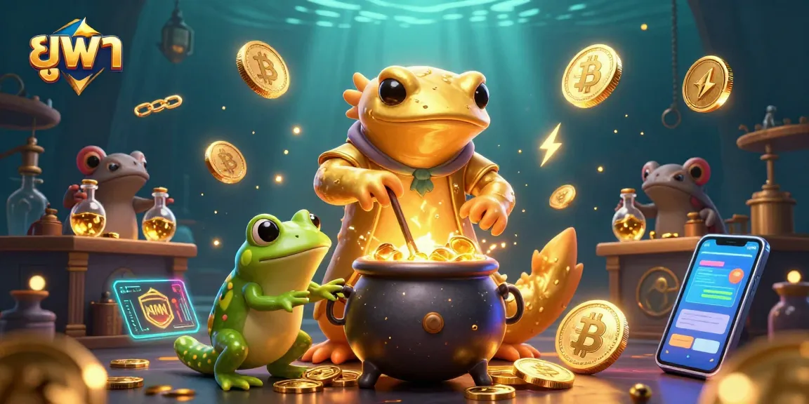 Experience the exciting gameplay of ยูฟ่า featuring vibrant cartoon characters and cryptocurrencies in a rich 3D scene.