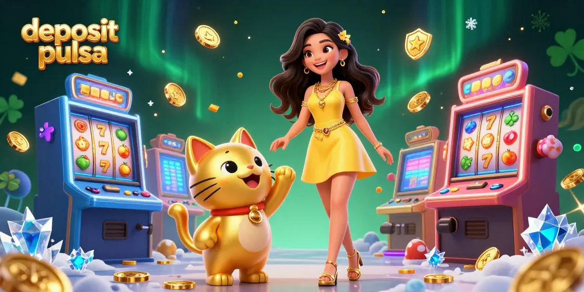 Rasakan petualangan bermain yang mendebarkan dengan deposit pulsa dalam ilustrasi kasino 3D yang berwarna-warni.