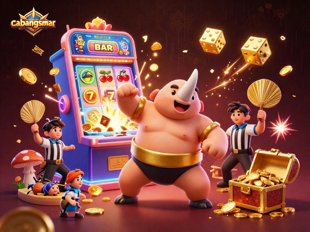 Cabangsemar menyajikan ilustrasi kasino 3D yang dinamis dan berwarna-warni, menampilkan keunikan permainan slot.