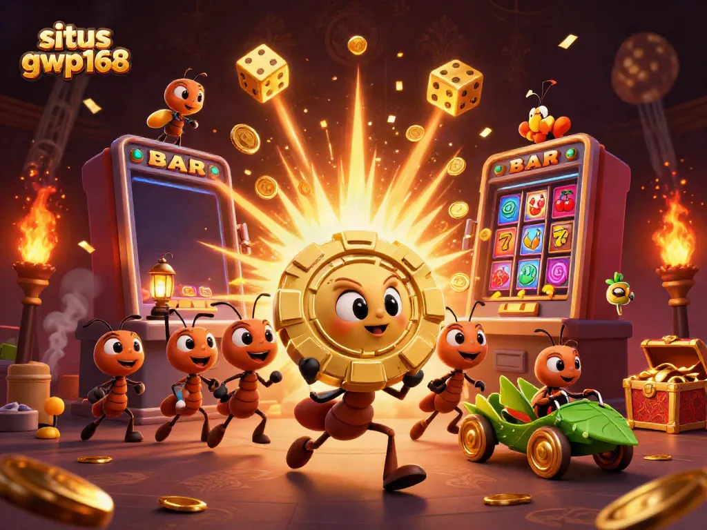 Tim 3D kartun di situs gwp168 mencuri chip poker emas raksasa di kasino.