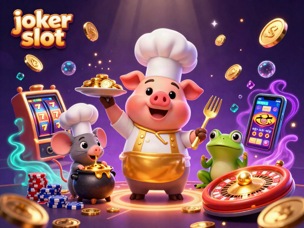 Join the joker slot adventure with a pig chef and sparkling casino treasures!