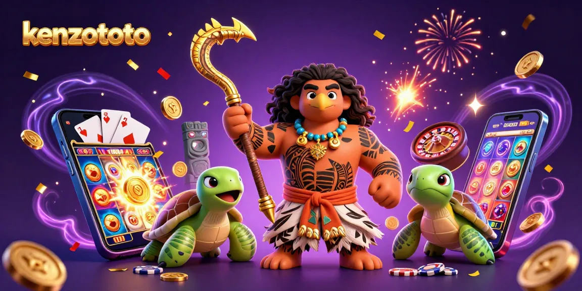 Spin and win at kenzototo with vibrant 3D characters and dynamic slot game elements.