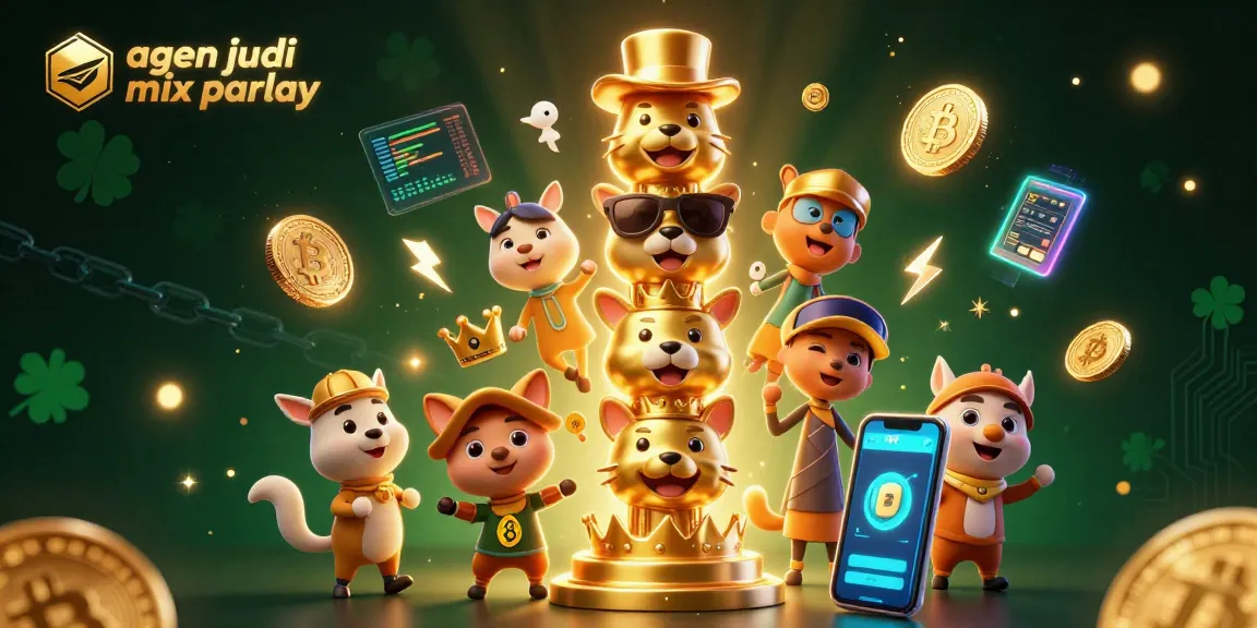 Experience the excitement of gambling with agen judi mix parlay at a vibrant casino scene featuring 3D characters.