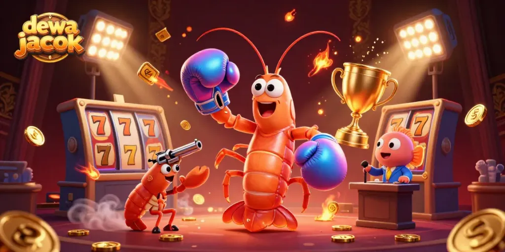 Menangkan jackpot di dewa jackpot dengan ilustrasi menampilkan udang mantis kuat dan teman-temannya di dunia kasino.