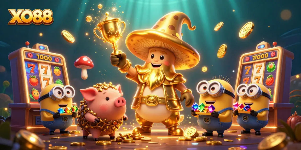 Engage with XO88's thrilling slot experience featuring golden wizardry and treasure hunting