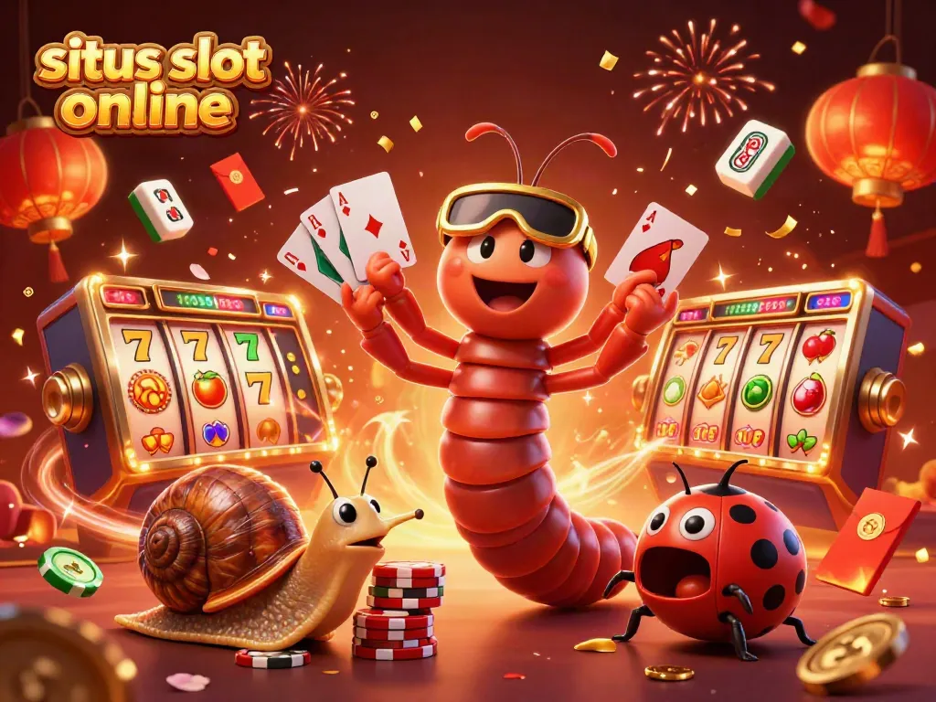 Pemain beruntung merayakan kemenangan di situs slot online dengan karakter kartun yang menarik.
