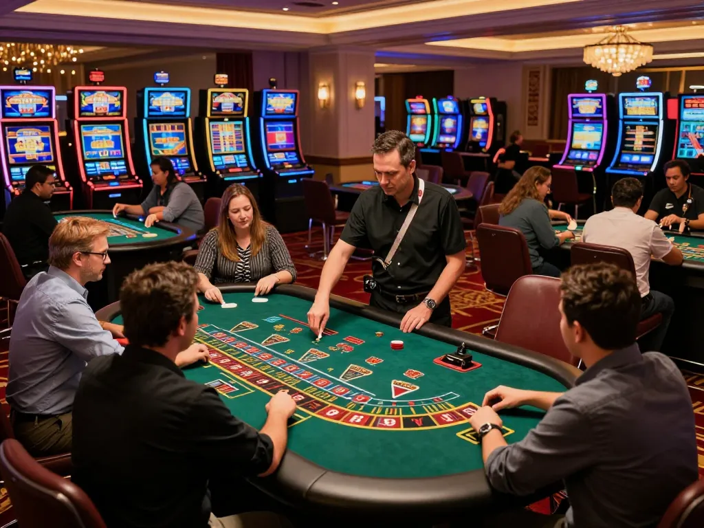 Players engaging in dynamic gameplay at HZ88 casino tables, highlighting an immersive gambling experience.