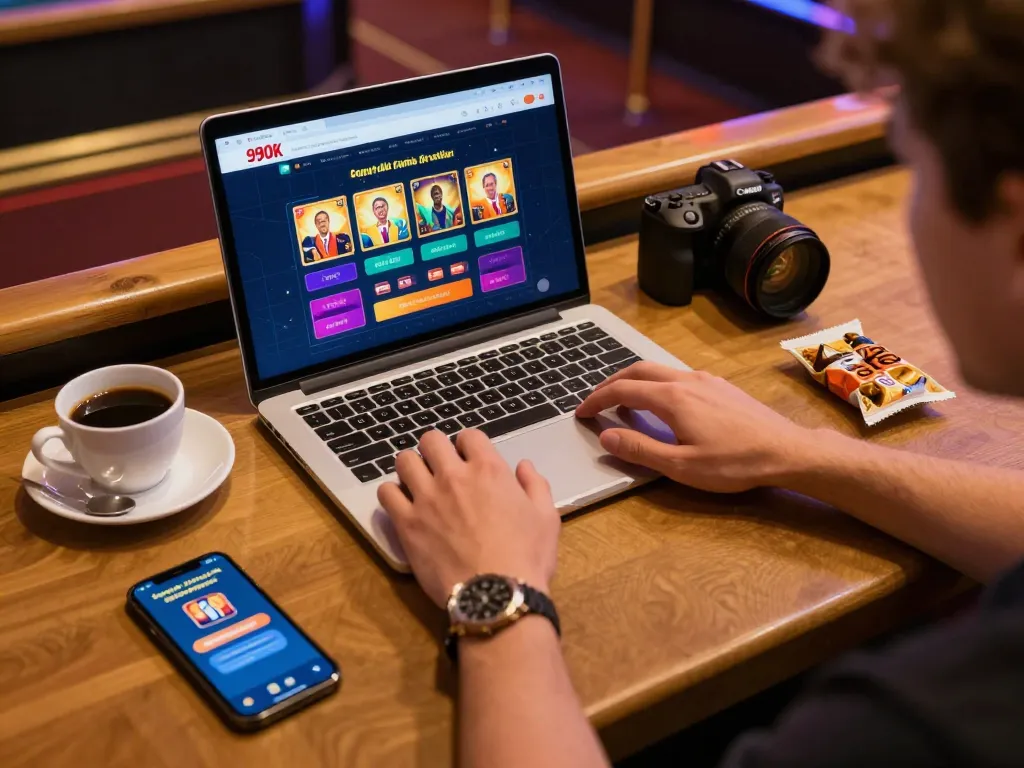 Player engaging with the 99ok online casino platform, analyzing betting options with excitement