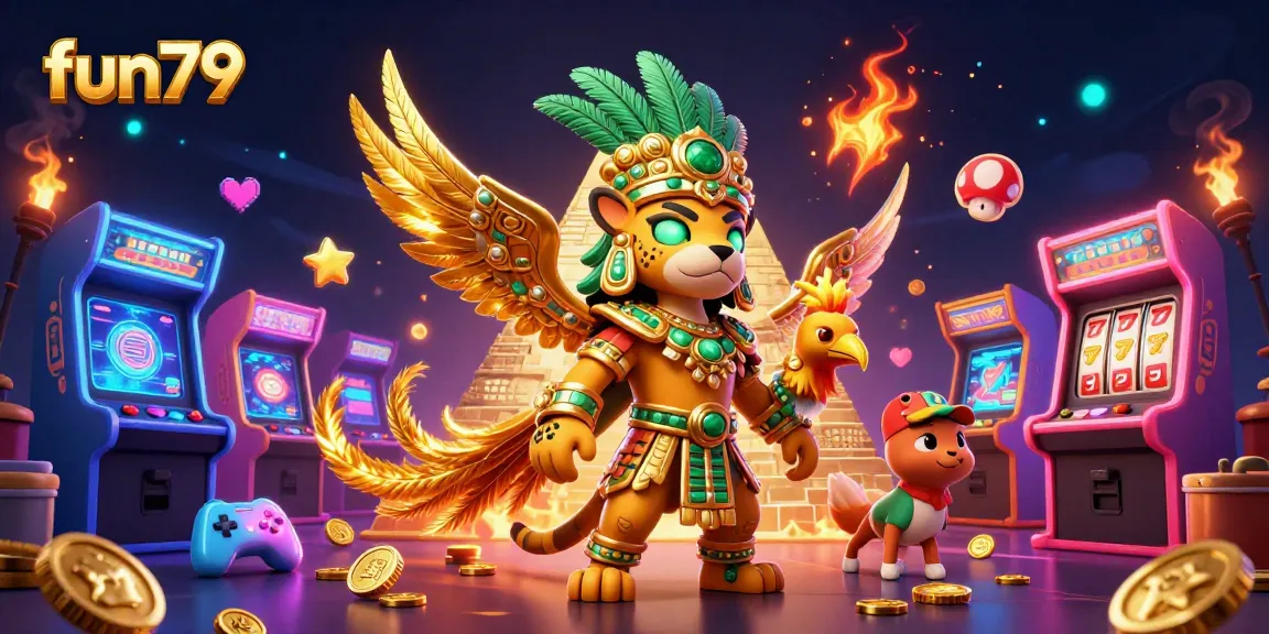 Experience the thrill of fun79 as you join the Mayan jaguar priest and quetzal bird in an electrifying gaming adventure.