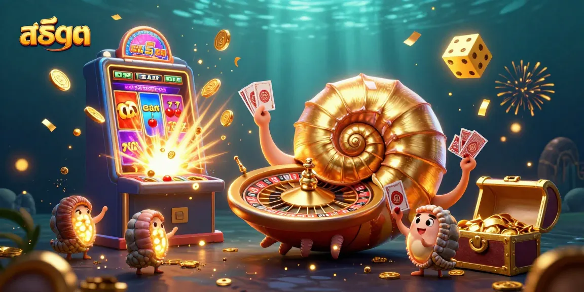Spin and win at สล็อต with a vibrant jackpot explosion and interactive 3D characters in a dynamic casino scene.