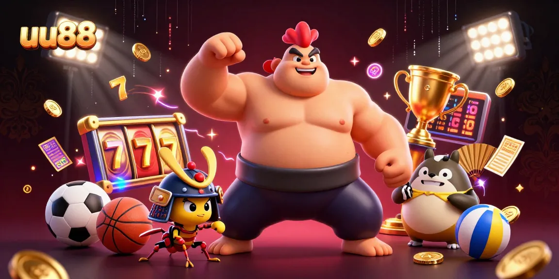 Experience the thrilling world of uu88 with powerful sumo wrestlers and dynamic casino elements.